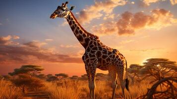 ai generiert Giraffe hoch Qualität Bild foto