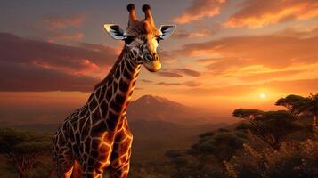 ai generiert Giraffe hoch Qualität Bild foto