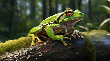 ai generiert Frosch hoch Qualität Bild foto