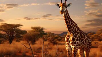 ai generiert Giraffe hoch Qualität Bild foto