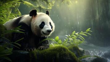 ai generiert Riese Panda hoch Qualität Bild foto