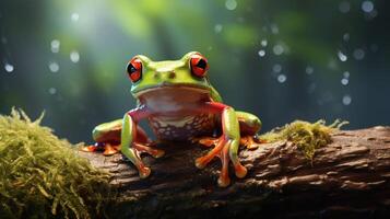 ai generiert Frosch hoch Qualität Bild foto