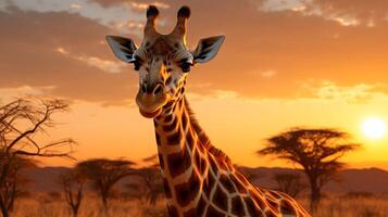 ai generiert Giraffe hoch Qualität Bild foto