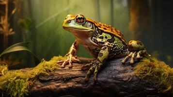 ai generiert Frosch hoch Qualität Bild foto