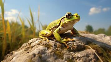 ai generiert Frosch hoch Qualität Bild foto