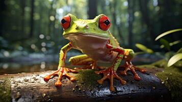 ai generiert Frosch hoch Qualität Bild foto