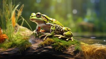 ai generiert Frosch hoch Qualität Bild foto