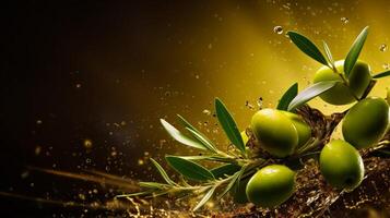 ai generiert Olive Farbe Spritzen Hintergrund foto