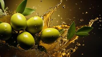 ai generiert Olive Farbe Spritzen Hintergrund foto