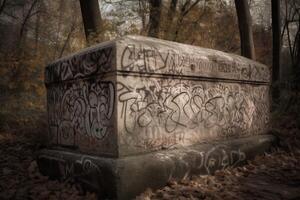 ai generiert historisch Monument Graffiti. generieren ai foto