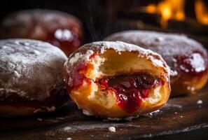 ai generiert Berliner traditionell Krapfen. generieren ai foto