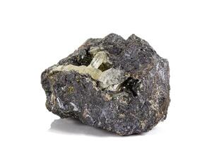 Makro Stein Apatit Mineral auf Weiß Hintergrund foto