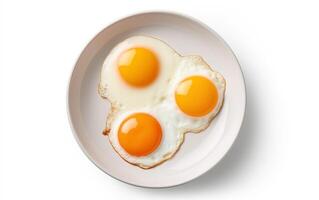 ai generiert Frühstück gebraten Eier isoliert auf Weiß Hintergrund foto