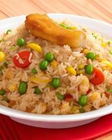 ai generiert köstlich würzig heiß Gemüse gebraten Reis ai generiert foto