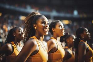 ai generiert Cheerleader beim ein Basketball Spiel foto