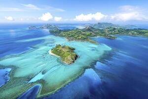 ai generiert Antenne Aussicht von das Insel von Tahiti, Französisch Polynesien, Pazifik Ozean, foto