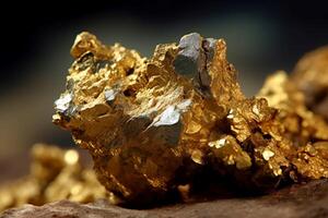 ai generiert Bergbau Gold Nugget. generieren ai foto