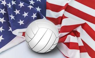 Volleyballball auf Flagge der USA foto