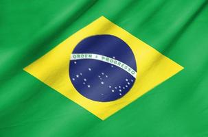 Stoffflagge von Brasilien foto