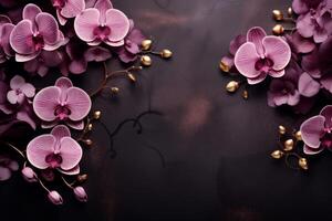 ai generiert attraktiv Luxus Orchidee Hintergrund. generieren ai foto