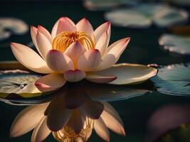 ai generiert Lotus Blume Hintergrund foto