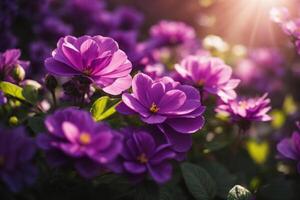 ai generiert violett Blume Hintergrund foto