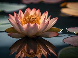 ai generiert Lotus Blume Hintergrund foto