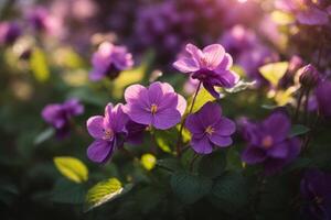 ai generiert violett Blume Hintergrund foto