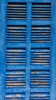 Jahrgang Blau Fensterläden, rustikal Fassade Charme foto