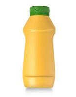 Gelb Plastik Senf Flasche foto