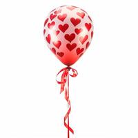 ai generiert rot Herz Ballon auf Weiß Valentinsgrüße foto