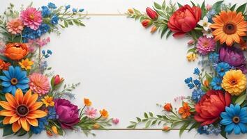 ai generiert Blumen- Hintergrund Design mit leer Raum foto