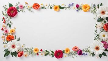 ai generiert Blumen- Hintergrund Design mit leer Raum foto