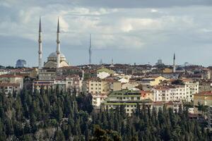 Aussicht von golden Horn gesehen von Pierre loti Hügel im eyup Kreis im Istanbul, Truthahn. foto