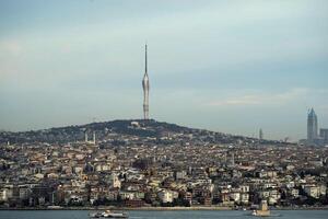 Istanbul Antenne Stadtbild beim Sonnenuntergang von Galata Turm foto