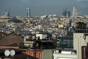 Istanbul Stadtbild von Galata Brücke Panorama foto