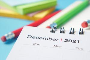 Detailaufnahme eines Kalenders mit einem Dezembermonat