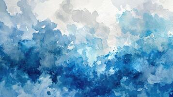 ai generiert makellos Blau Aquarell Inspiration foto