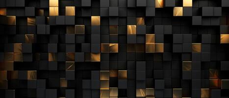 ai generiert fesselnd abstrakt Textur mit dunkel geometrisch Muster im luxuriös Gold und Schwarz, Hinzufügen ein Sinn von Opulenz und Raffinesse, ai generiert. foto