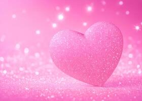 ai generiert Herzen auf Rosa Hintergrund zum Valentinstag Tag foto