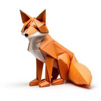 ai generiert bunt Origami Fuchs, einzigartig Papier Polygon Kunstwerk, Ideal Haustier Konzept, ai generiert foto