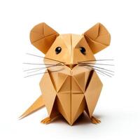 ai generiert bunt Origami Maus, einzigartig Papier Polygon Kunstwerk, Ideal Haustier Konzept, ai generiert foto