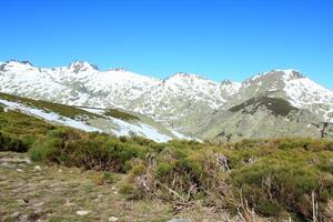 Schnee gredos Berge im Avila Spanien foto