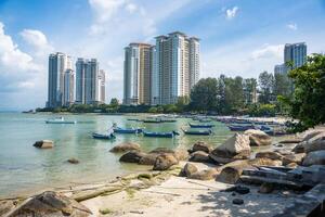 Aussicht von Angeln Dorf im Tanjung Tokio, penang, Malaysia foto