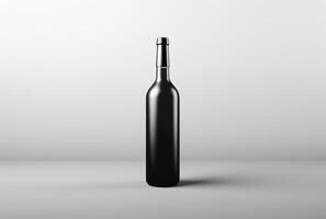 ai generiert ein Flasche von rot Wein gegen ein Weiß Hintergrund foto