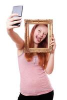 Selfie mit Bild Rahmen foto