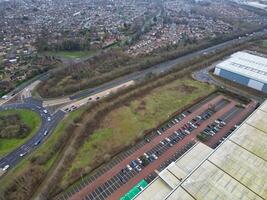 hoch Winkel Aussicht von Corby Stadt von Northamptonshire England vereinigt Königreich. November 1, 2023 foto