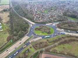 hoch Winkel Aussicht von Corby Stadt von Northamptonshire England vereinigt Königreich. November 1, 2023 foto