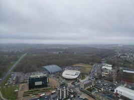 hoch Winkel Aussicht von Corby Stadt von Northamptonshire England vereinigt Königreich. November 1, 2023 foto