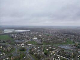 hoch Winkel Aussicht von Corby Stadt von Northamptonshire England vereinigt Königreich. November 1, 2023 foto